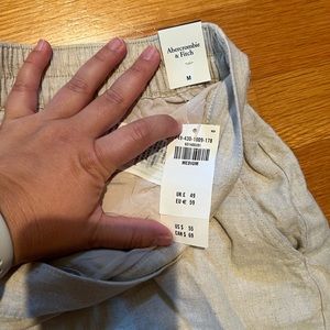 Abercrombie pull on lined linen shorts